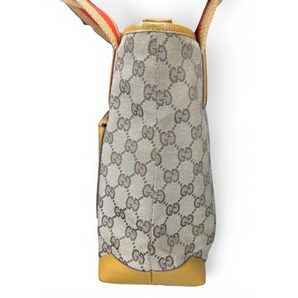 Vintage Gucci GG Canvas Sherry Line Tote Bag Yellow 019-0402 Tom Ford Era - Picture 6 of 16